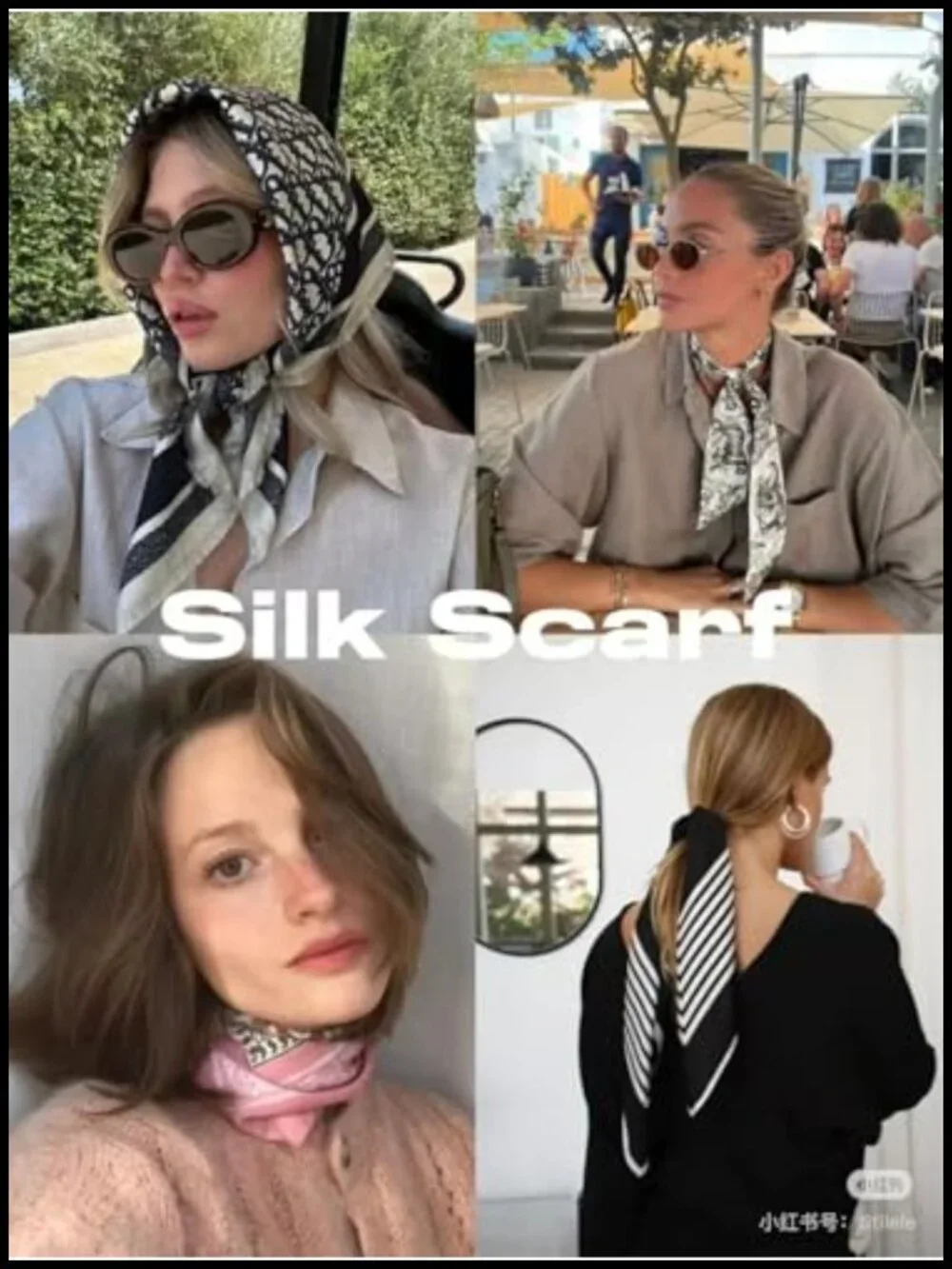 Large Silk Feeling Hair Scarf Bandanas for Women Elegant Silky Satin Neck